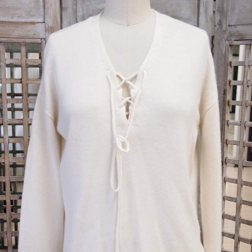 Joie Lace-Up Neck Sweater
